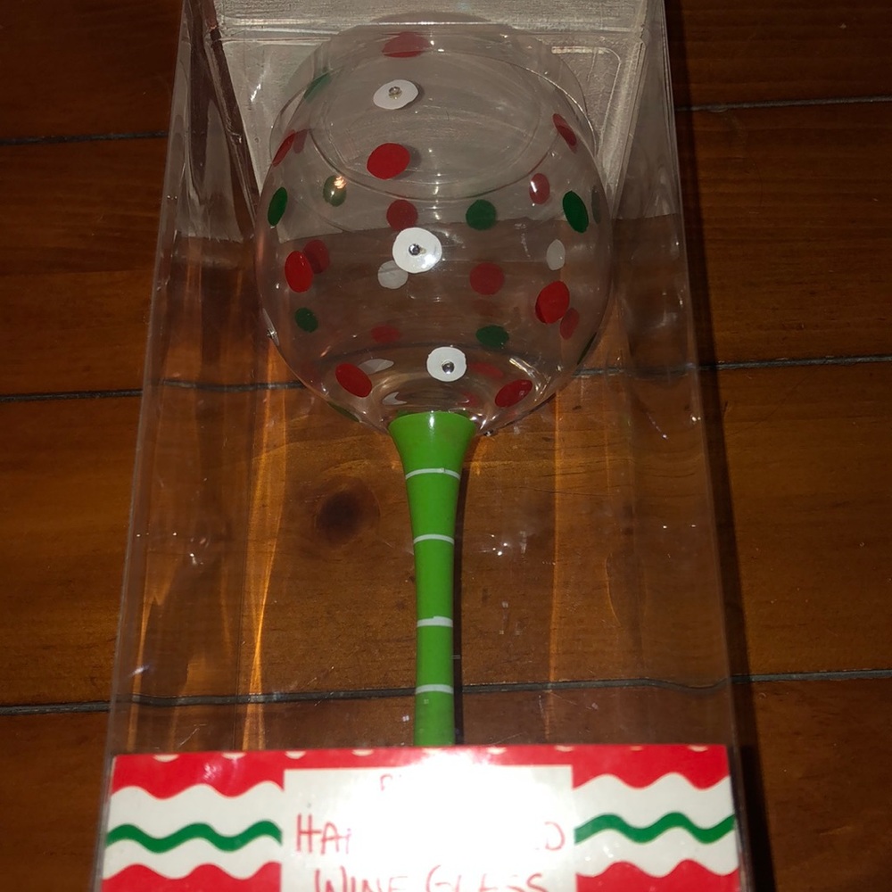 Hand painted wine glass
